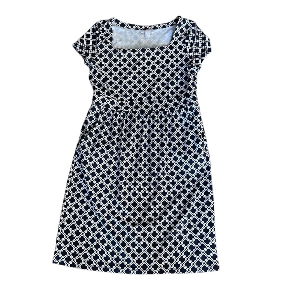 Charter Club Pullover Dress Navy and White Sz Medium